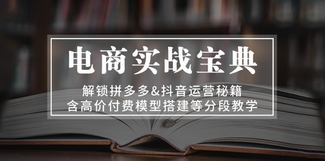 电商实战宝典 解锁拼多多&抖音运营秘籍 含高价付费模型搭建等分段教学-搞钱日记