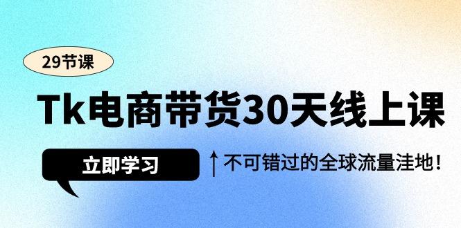 (9463期)Tk电商带货30天线上课，不可错过的全球流量洼地(29节课)-搞钱日记