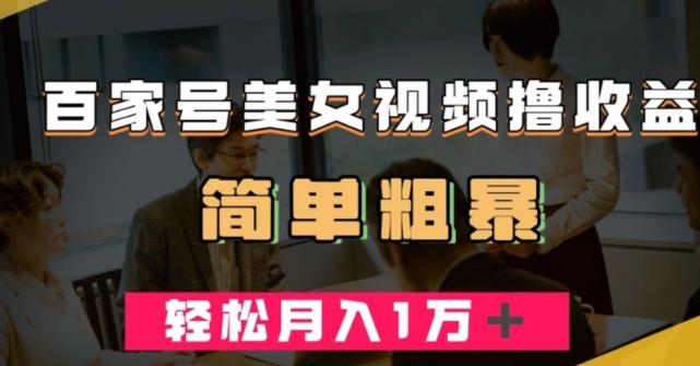 百家号美女视频撸收益，几分钟一条视频，轻松月入万元【揭秘】-搞钱日记
