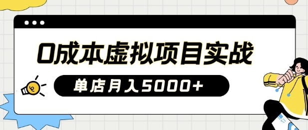 0成本虚拟项目实战手把手教你落地，单店月入5k-搞钱日记