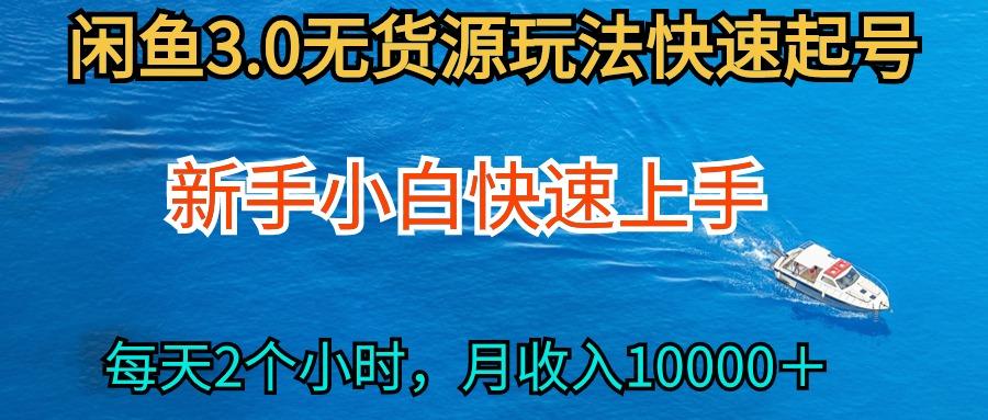 (9913期)2024最新闲鱼无货源玩法，从0开始小白快手上手，每天2小时月收入过万-搞钱日记