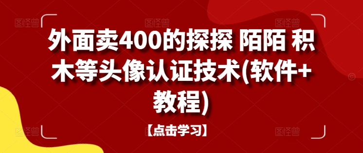 外面卖400的探探 陌陌 积木等头像认证技术(软件+教程)-搞钱日记