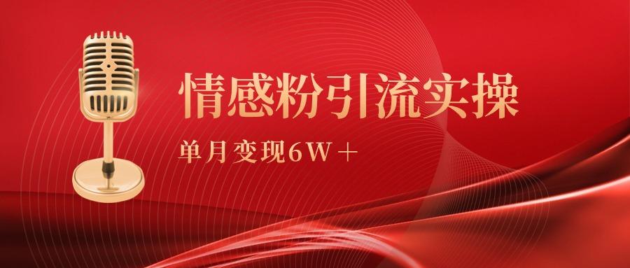 (9473期)单月变现6w+，情感粉引流变现实操课-搞钱日记