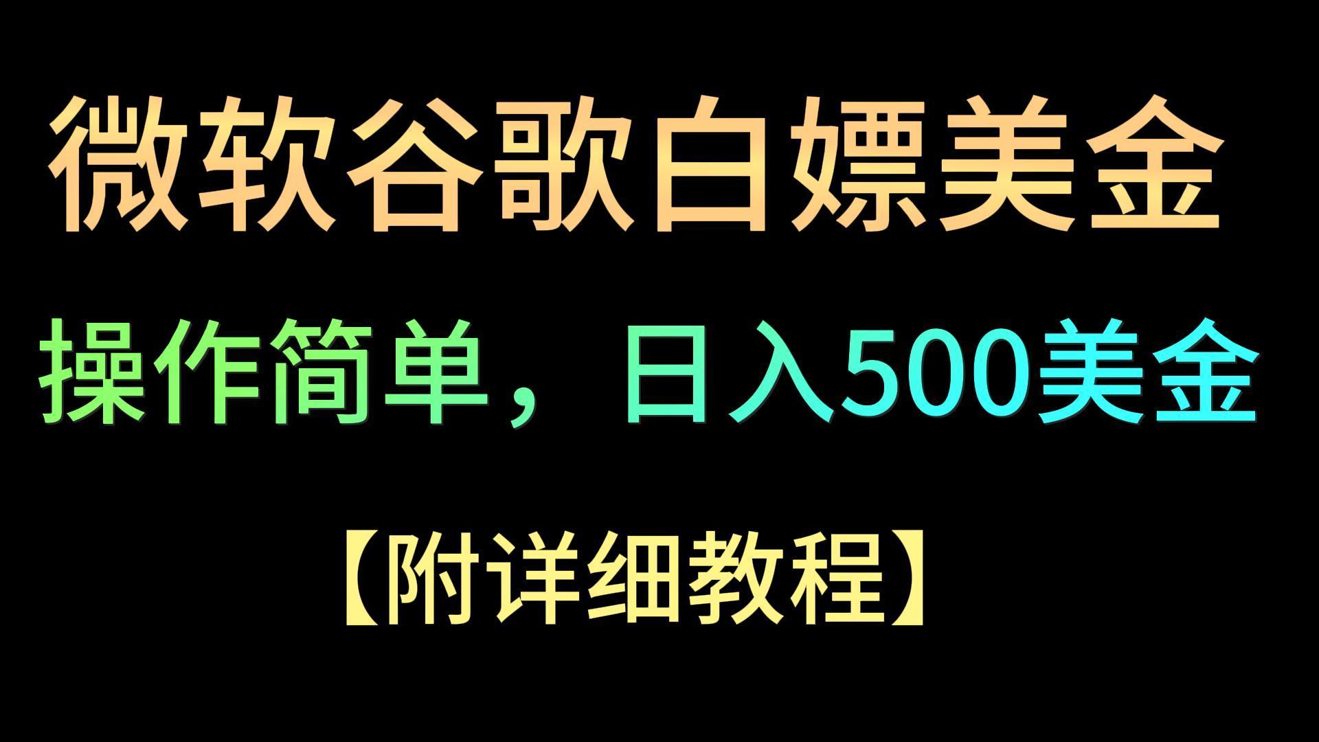 微软谷歌项目3.0，轻松日赚500+美金，操作简单，小白也可轻松入手！-搞钱日记