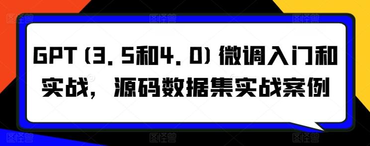 GPT(3.5和4.0)微调入门和实战，源码数据集实战案例-搞钱日记