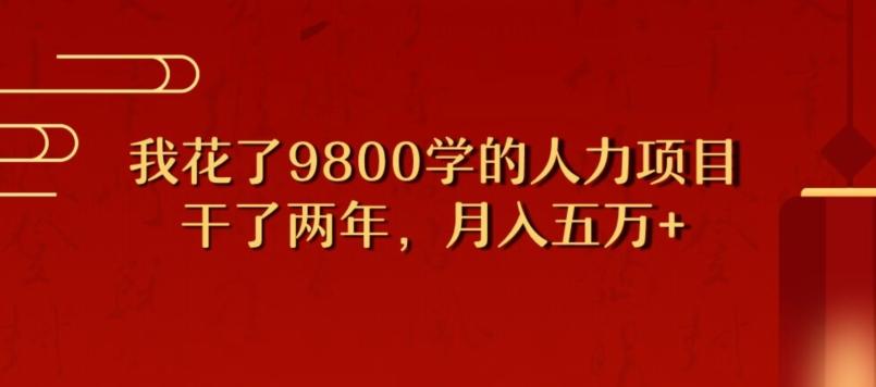 我花了9800学习，干了两年赚了70万的人力项目-搞钱日记
