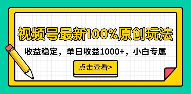 视频号最新100%原创玩法，收益稳定，单日收益1000+，小白专属-搞钱日记