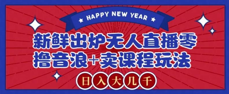 2024最新无人直播零撸音浪+卖课程玩法，日入大几千不是梦【揭秘】-搞钱日记