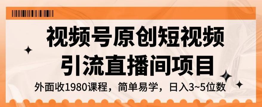 视频号原创短视频引流直播间项目，日入3~5五位数【揭秘】-搞钱日记
