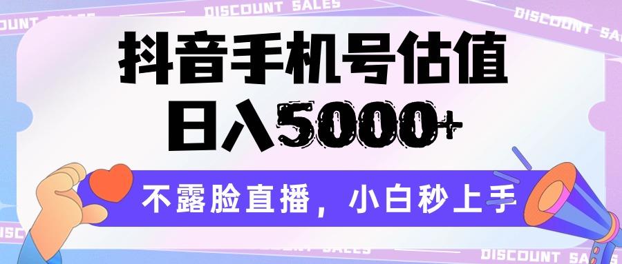 抖音手机号估值，日入5000+，不露脸直播，小白秒上手-搞钱日记