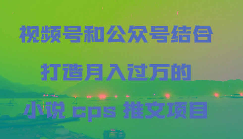 视频号和公众号结合打造月入过万的小说cps推文项目，包括市面上面的各种思路详解-搞钱日记
