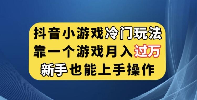 抖音小游戏冷门玩法，靠一个游戏月入过万，新手也能轻松上手【揭秘】-搞钱日记