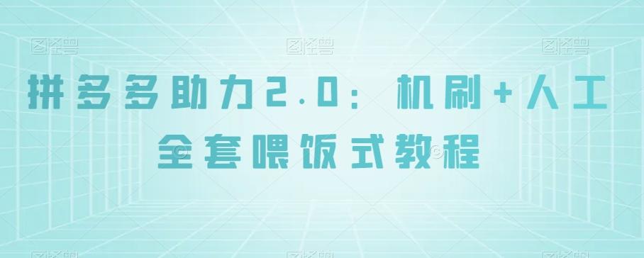 拼多多助力2.0：机刷+人工全套喂饭式教程【揭秘】-搞钱日记
