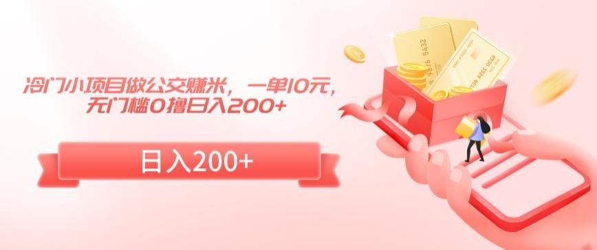 冷门小项目做公交赚米，一单10元，无门槛0撸日入200+【揭秘】-搞钱日记