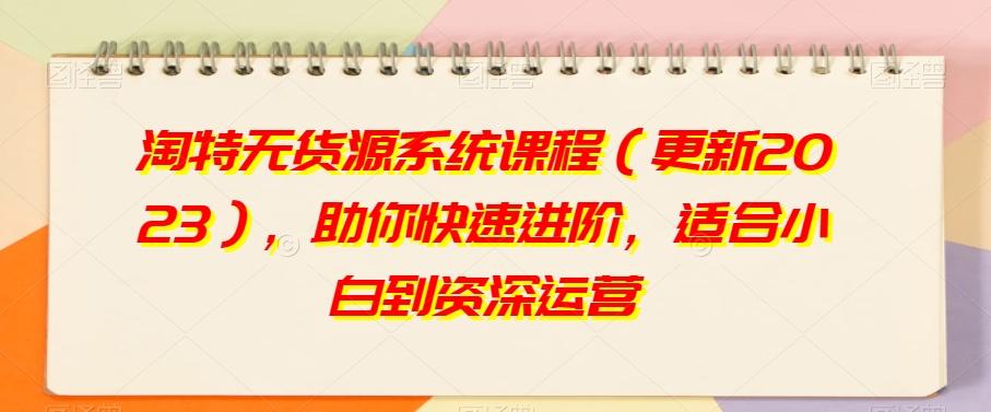 淘特无货源系统课程（更新2023），助你快速进阶，适合小白到资深运营-搞钱日记