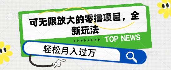 可无限放大的零撸项目，全新玩法，一天单机撸个50+没问题【揭秘】-搞钱日记