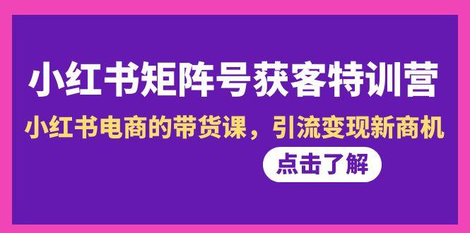 小红书-矩阵号获客特训营-第10期，小红书电商的带货课，引流变现新商机-搞钱日记
