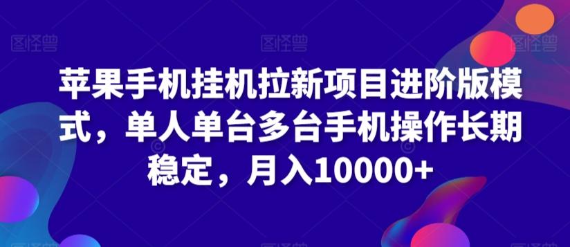 苹果手机挂机拉新项目进阶版模式，单人单台多台手机操作长期稳定，月入10000+【揭秘】-搞钱日记