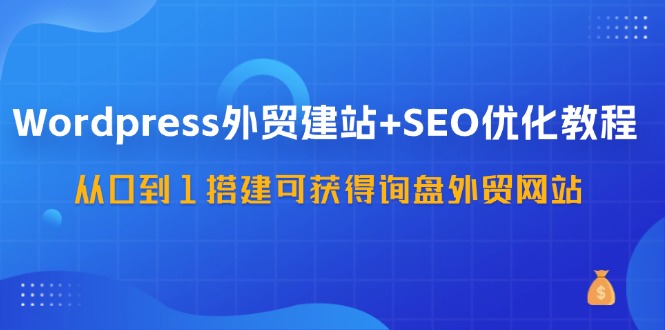 WordPress外贸建站+SEO优化教程，从0到1搭建可获得询盘外贸网站(57节课)-搞钱日记