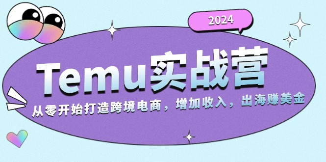 2024Temu实战营：从零开始打造跨境电商，增加收入，出海赚美金-搞钱日记