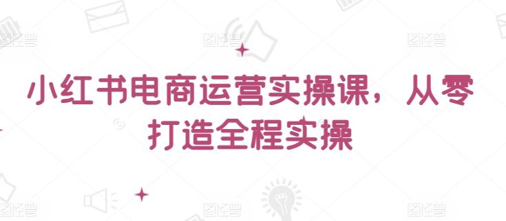 小红书电商运营实操课，​从零打造全程实操-搞钱日记