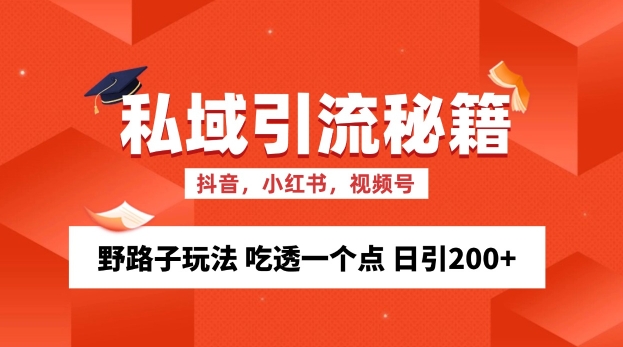 私域流量的精准化获客方法 野路子玩法 吃透一个点 日引200+ 【揭秘】-搞钱日记