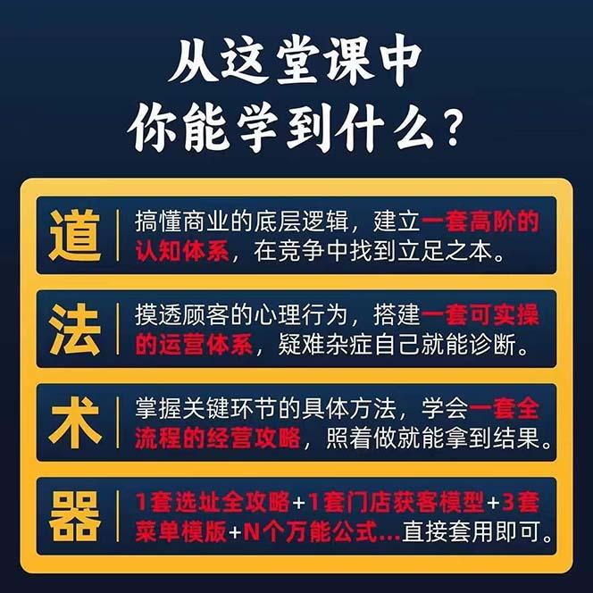 图片[1]-餐饮店盈利实操方法：教你怎样开一家持续能赚钱的餐厅(25节-搞钱日记
