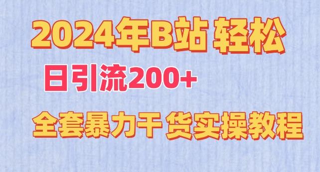 2024年B站轻松日引流200+的全套暴力干货实操教程【揭秘】-搞钱日记