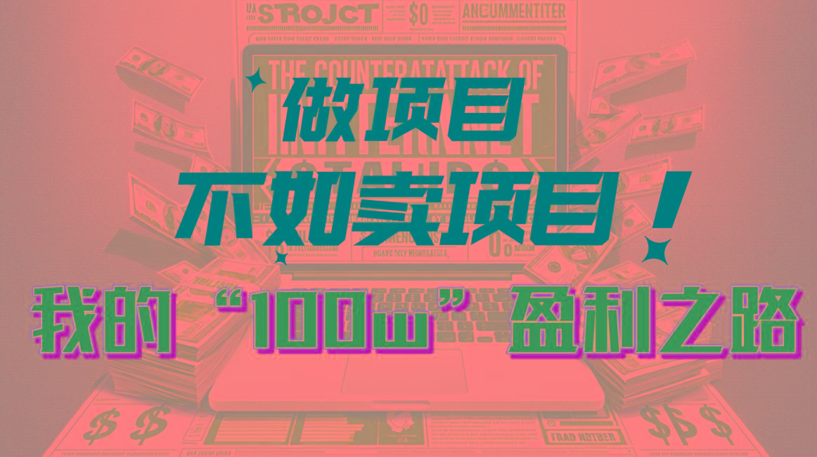为什么做项目不如卖项目？我的100W+盈利之路-搞钱日记