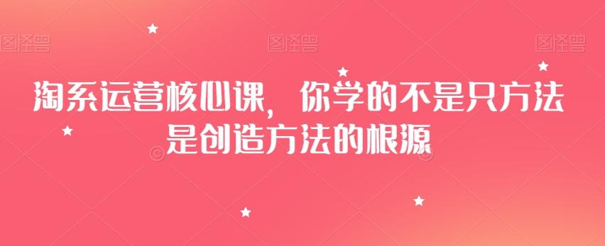 淘系运营核心课，你学的不是只方法是创造方法的根源-搞钱日记