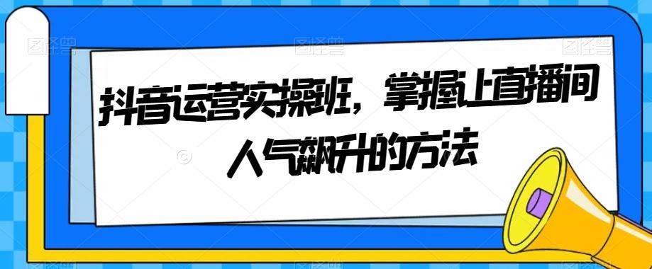 抖音运营实操班，掌握让直播间人气飙升的方法-搞钱日记