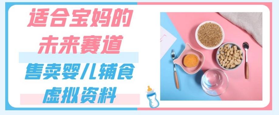 适合宝妈的未来赛道，售卖婴儿辅食虚拟资料，一份9.9-69.9元闭眼赚钱-搞钱日记