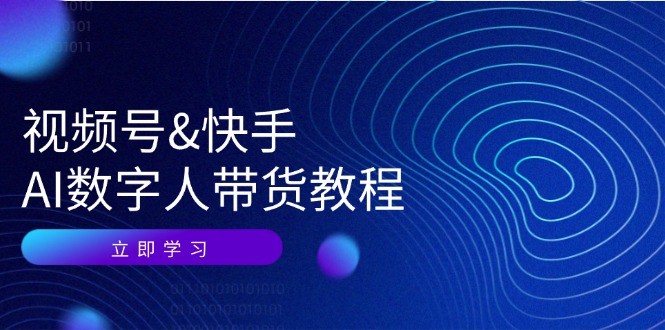 视频号快手AI数字人带货教程：认知、技术、运营、拓展与资源变现-搞钱日记