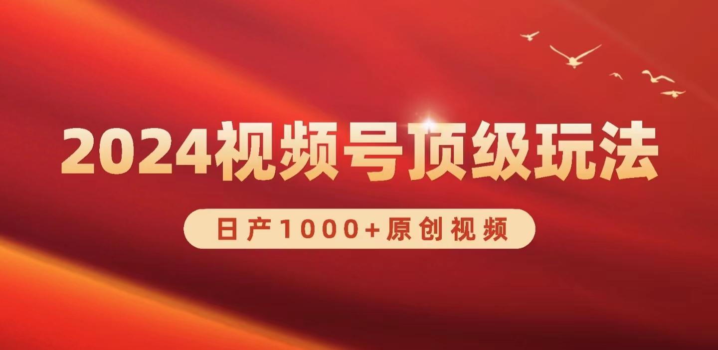 (9905期)2024视频号新赛道，日产1000+原创视频，轻松实现日入3000+-搞钱日记