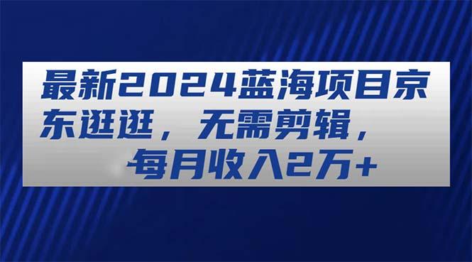 最新2024蓝海项目京东逛逛，无需剪辑，每月收入2万+-搞钱日记