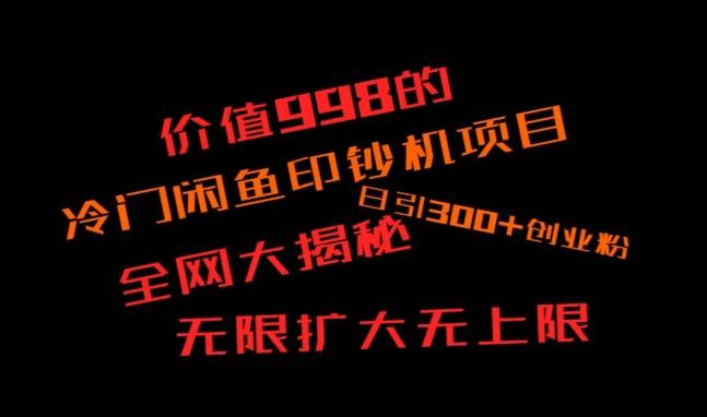 闲鱼流量印钞机项目大揭秘，日引300+创业粉，保姆级实操教程-搞钱日记