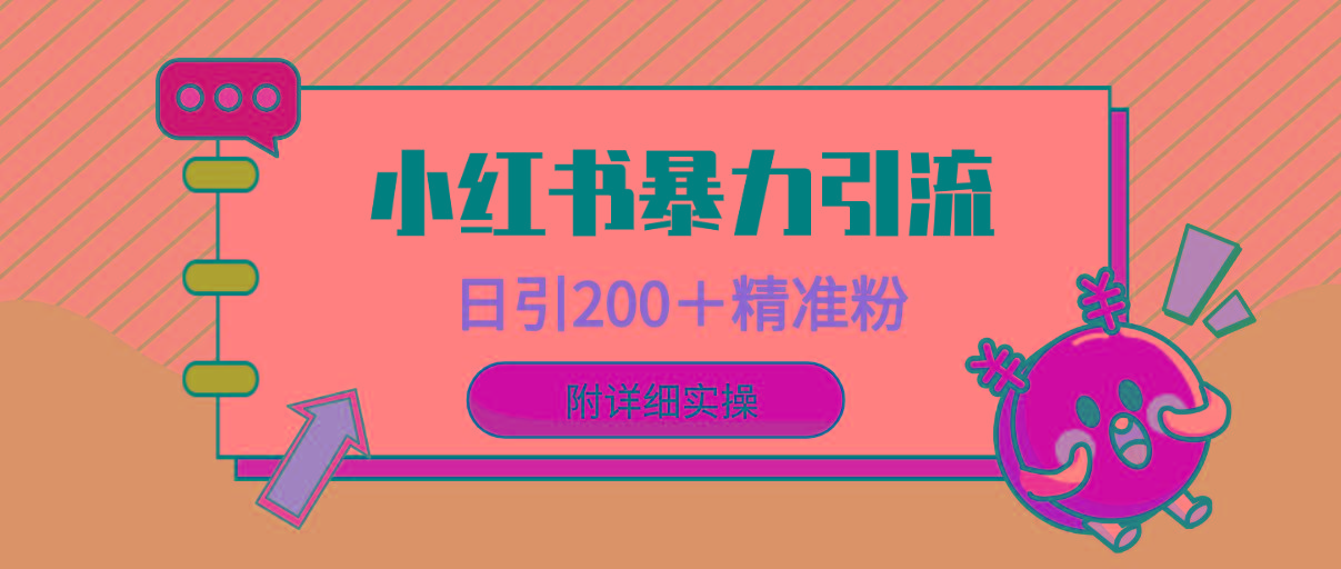 (9582期)小红书暴力引流大法，日引200＋精准粉，一键触达上万人，附详细实操-搞钱日记