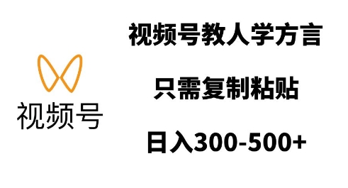 视频号教人学方言，只需复制粘贴，日入多张-搞钱日记