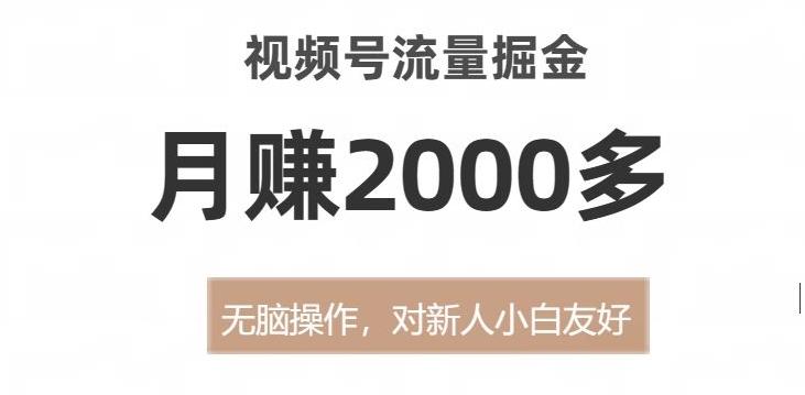 视频号流量掘金，无脑操作，对新人小白友好，月赚2000多【揭秘】-搞钱日记