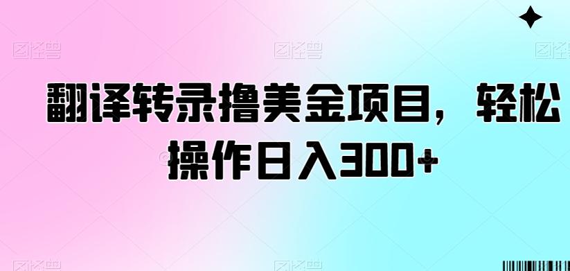 翻译转录撸美金项目，轻松操作日入300+【揭秘】-搞钱日记