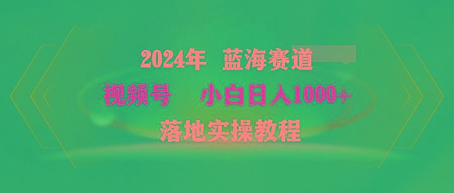(9515期)2024年蓝海赛道 视频号  小白日入1000+ 落地实操教程-搞钱日记