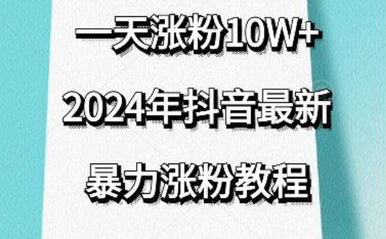抖音最新暴力涨粉教程，视频去重，一天涨粉10w+，效果太暴力了，刷新你们的认知【揭秘】-搞钱日记