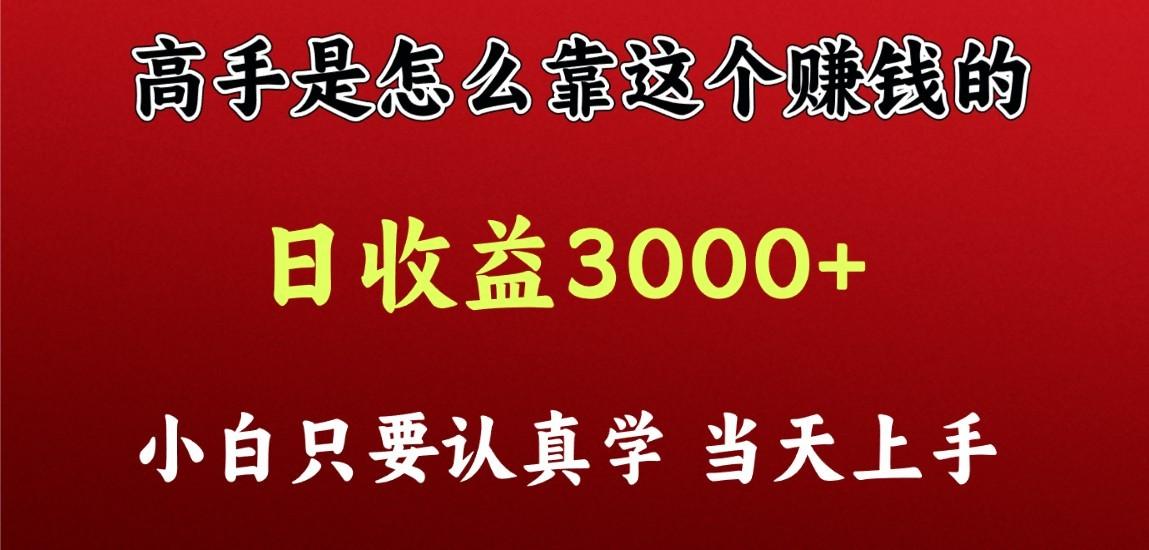 看高手是怎么赚钱的，一天收益至少3000+以上，小白当天上手-搞钱日记