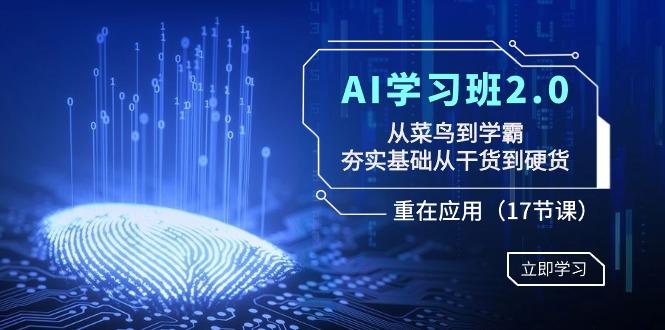 AI学习班2.0：从菜鸟到学霸，夯实基础从干货到硬货，重在应用(17节课)-搞钱日记