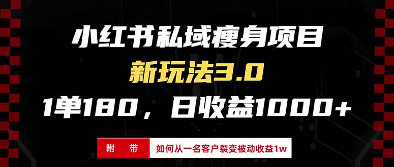 小红书瘦身项目3.0模式，新手小白日赚收益1000+(附从一名客户裂变收益…-搞钱日记