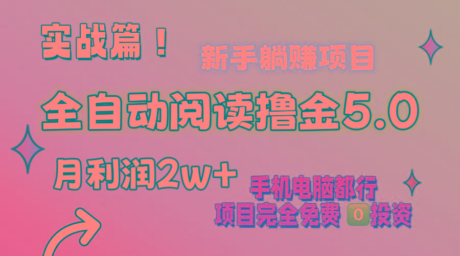 小说全自动阅读撸金5.0 操作简单 可批量操作 零门槛！小白无脑上手月入2w+-搞钱日记