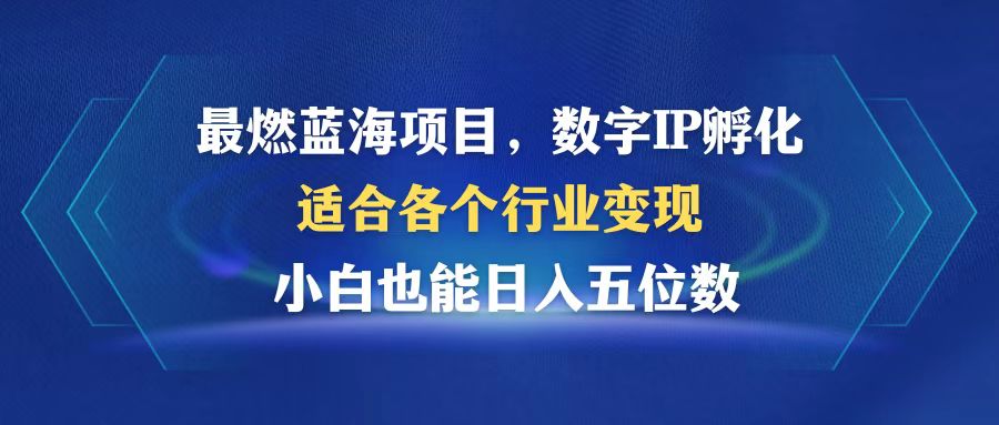最燃蓝海项目  数字IP孵化  适合各个行业变现  小白也能日入5位数-搞钱日记