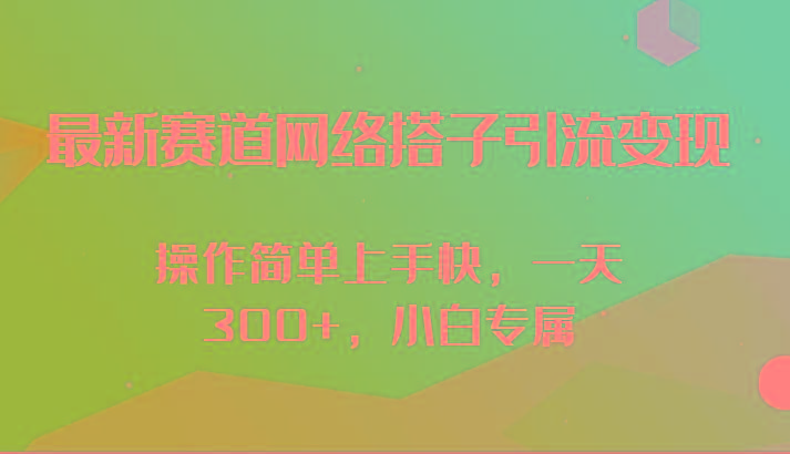 最新赛道网络搭子引流变现!!操作简单上手快，一天300+，小白专属-搞钱日记