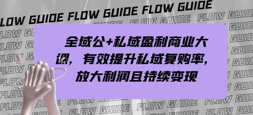 全域公+私域盈利商业大课，有效提升私域复购率，放大利润且持续变现-搞钱日记