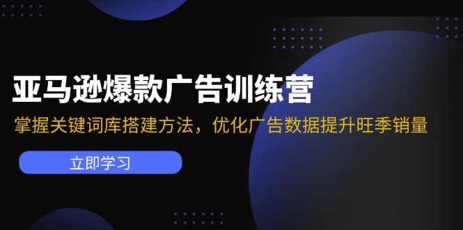 亚马逊爆款广告训练营：掌握关键词库搭建方法，优化广告数据提升旺季销量-搞钱日记